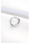 Yassı Silver Renk Ayarlanabilir Yüzük