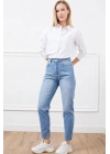 Yüksek bel mom jean pantolon
