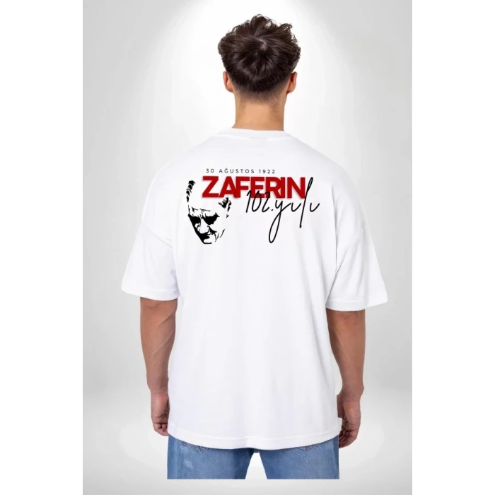 30 Ağustos Baskılı T-shirt - Beyaz