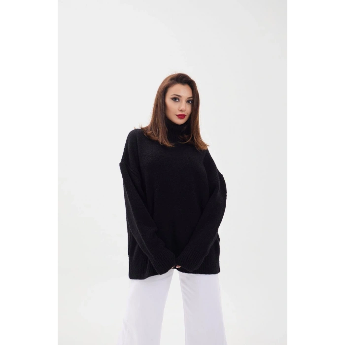 43151 TRİKO BALIKÇI SALAŞ KAZAK-SİYAH