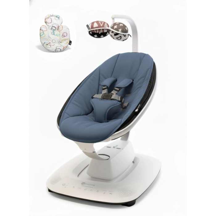 4moms Mamaroo 5.0 Elektrikli Ana Kucağı - Slate Blue + Yenidoğan Destek Pedi