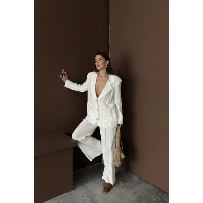 Beyaz Oversize Müslin Takım