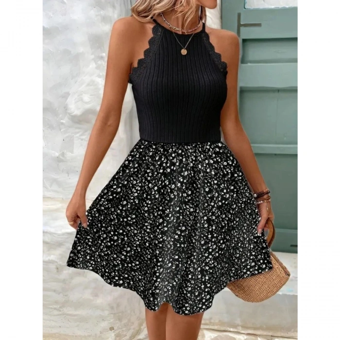 Kadın Omuzlardan Açık Reglan Kol Detaylı üst Fırfırlı Kaşkorse Alt Süprem Elbise