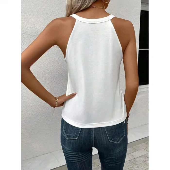 Kadın Omuzlardan Açık Boyundan Askılı Kalp Baskılı Viskon Bluz