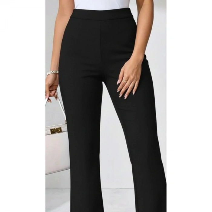 Kadın Yüksek Bel Paçaya Doğru Geniş Dalgıç Pantolon