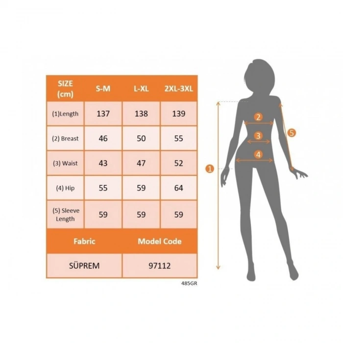 Kadın Uzun Kollu Yuvarlak Yakalı Beli Kuşaklı Desenli Süprem Uzun Elbise