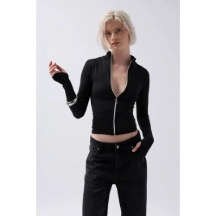 Fermuar Detaylı Bluz