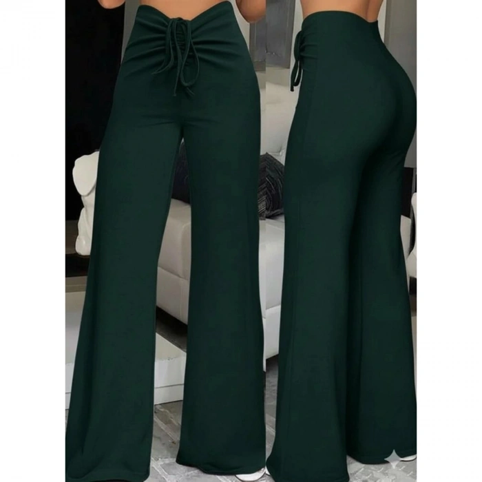 Kadın Yüksek Bel önden Büzgülü Ispanyol Ithal Krep Pantolon