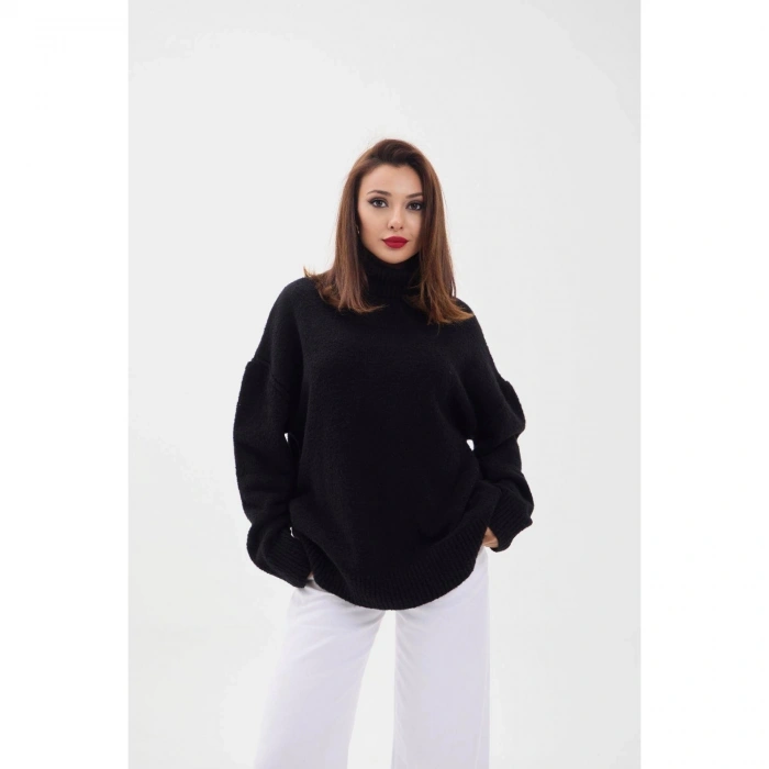 43151 TRİKO BALIKÇI SALAŞ KAZAK-SİYAH