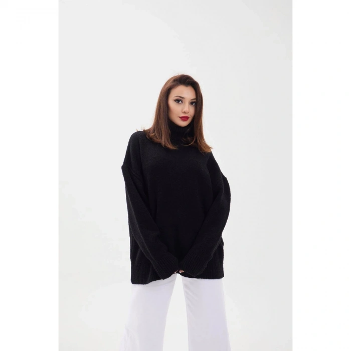 43151 TRİKO BALIKÇI SALAŞ KAZAK-SİYAH