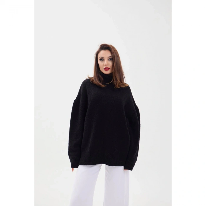 43151 TRİKO BALIKÇI SALAŞ KAZAK-SİYAH