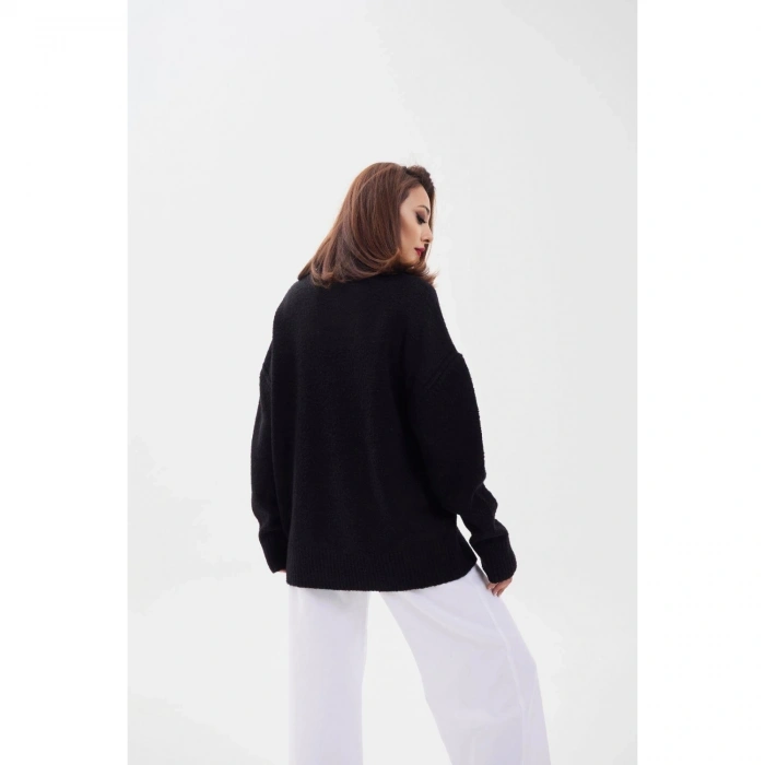 43151 TRİKO BALIKÇI SALAŞ KAZAK-SİYAH