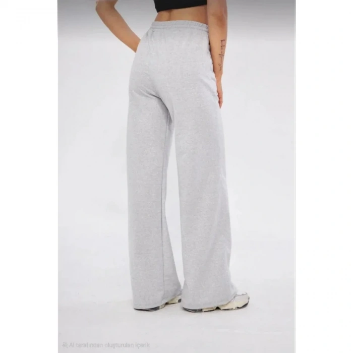 İki Iplik Bol Paça Eşofman Pantalon - Gri