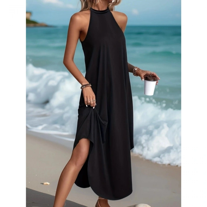 Kadın Daire Yakalı Reglan Kol Viskon Elbise