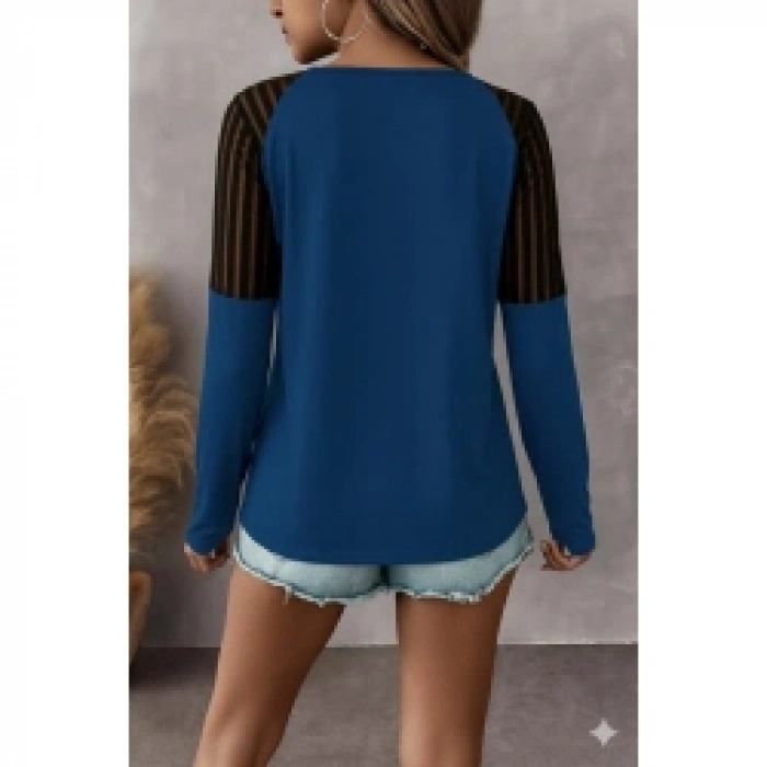 Kadın Uzun Kollu Yakadan Fermuarlı Viskon Bluz