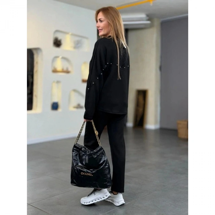 Kadın Inci Detay Modal Kumaş Ikili Takım