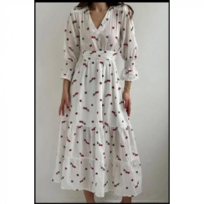 Kırmızı Gipeli Vual Elbise