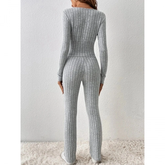 Kadın Uzun Kollu şardonlu Kaşkorse Ikili Takım