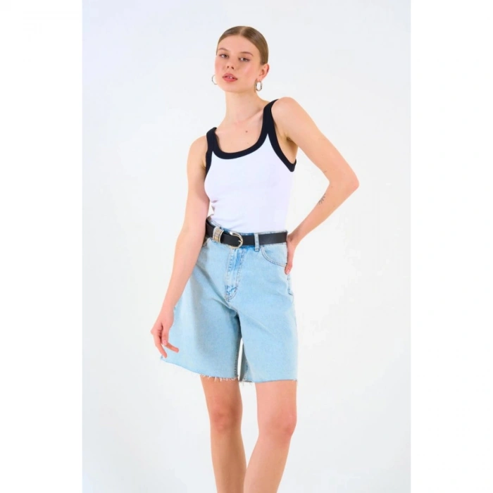 İki Renkli Atlet - Beyaz-Siyah