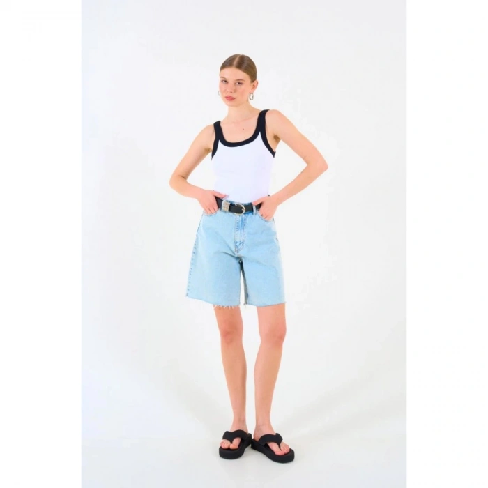 İki Renkli Atlet - Beyaz-Siyah