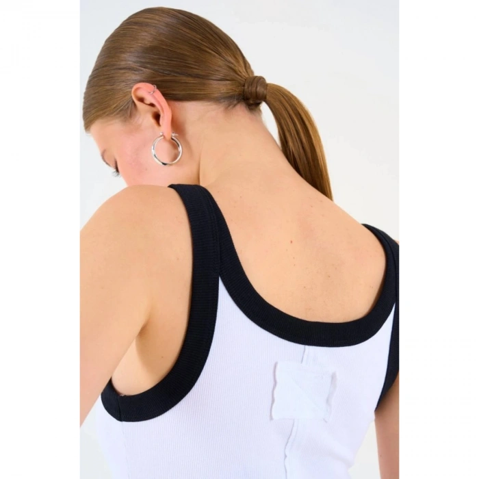 İki Renkli Atlet - Beyaz-Siyah