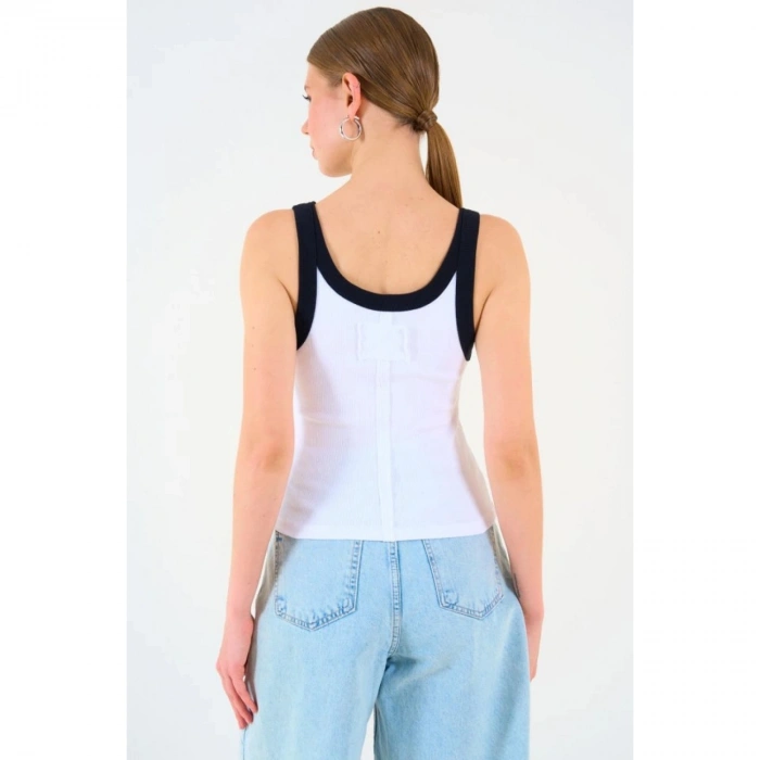 İki Renkli Atlet - Beyaz-Siyah