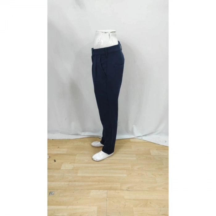 Erkek Belden Düğmeli Cepli Dokuma Pantolon