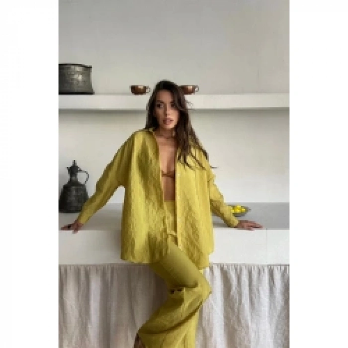 GÖMLEK-PANTOLON TAKIM CUPRA KUMAŞ - Yağ Yeşili