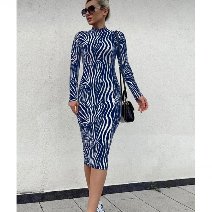 Kadın Uzun Kollu Mikro Midi Elbise