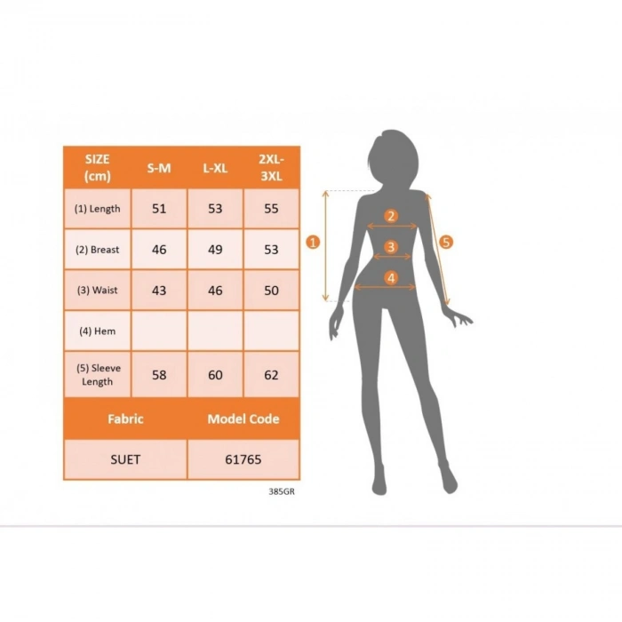 Kadın Uzun Kollu Hakim Yaka Yanlardan Düğmeli Kısa Süet Ceket
