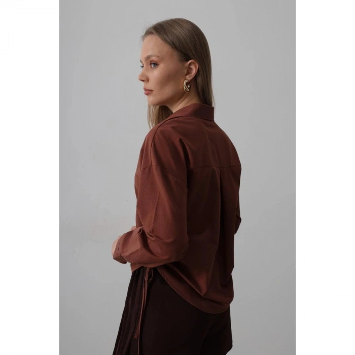 Yanları Bağlamalı Basic Gömlek - Beyaz