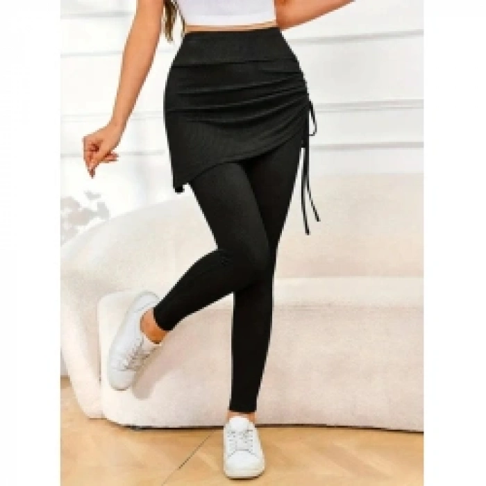 Kadın Yüksek Bel Yandan Büzgülü Alttan Uzun Kaşkorse Tayt Etek