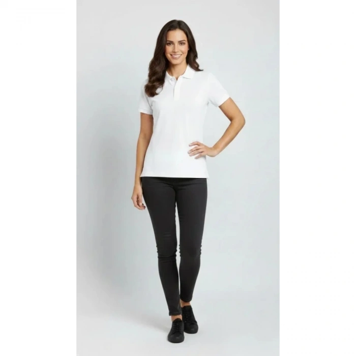 Pike Kumaş Düğmeli Yaka Regular Rahat Günlük Kısa Kol Tişört T-shirt - Beyaz