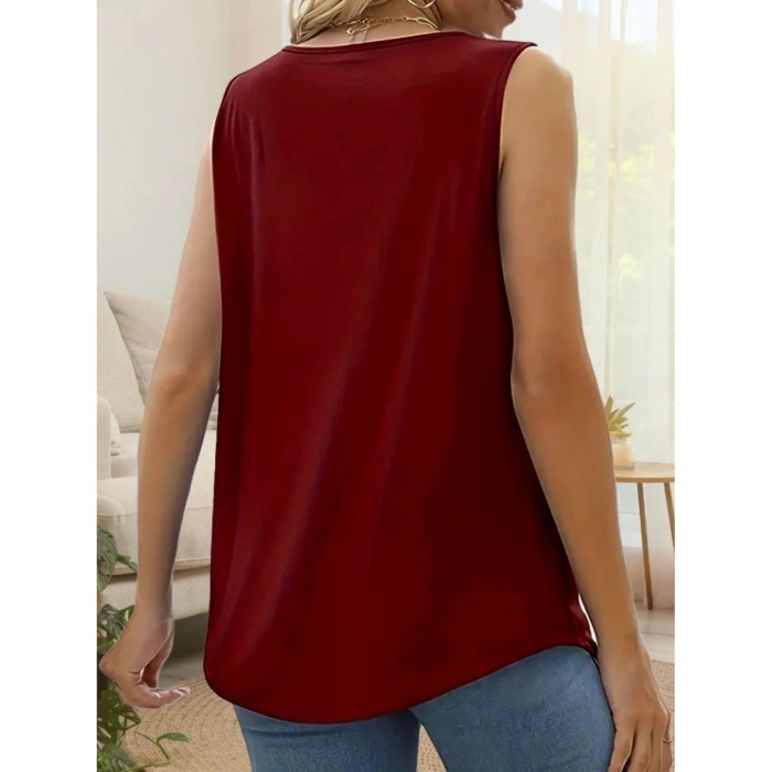 Kadın Askılı Yuvarlak Yaka Dantel Detaylı Viskon Bluz