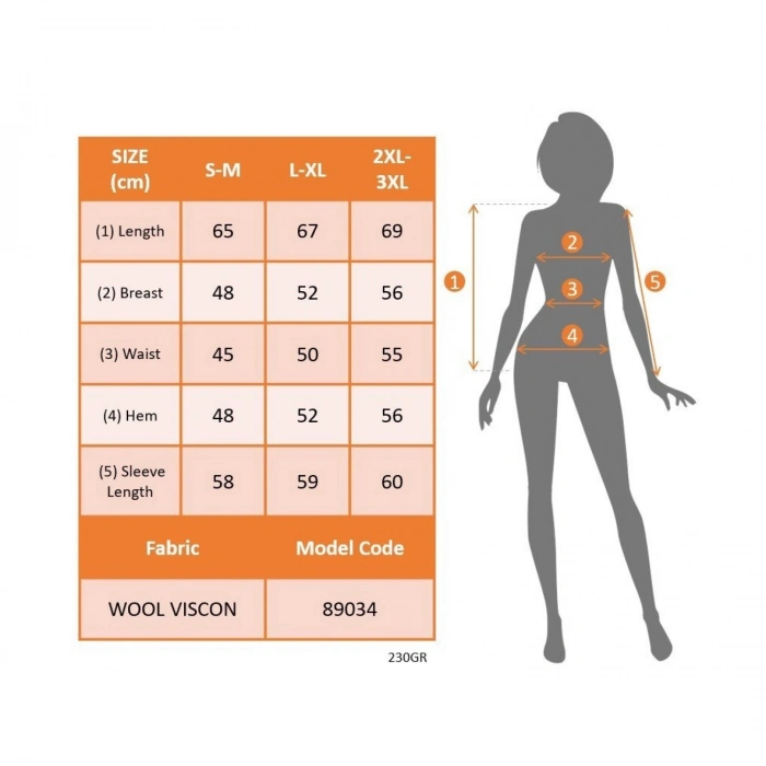 Kadın Uzun Kollu V Yakalı Yandan Düğmeli Yün Viskon Bluz