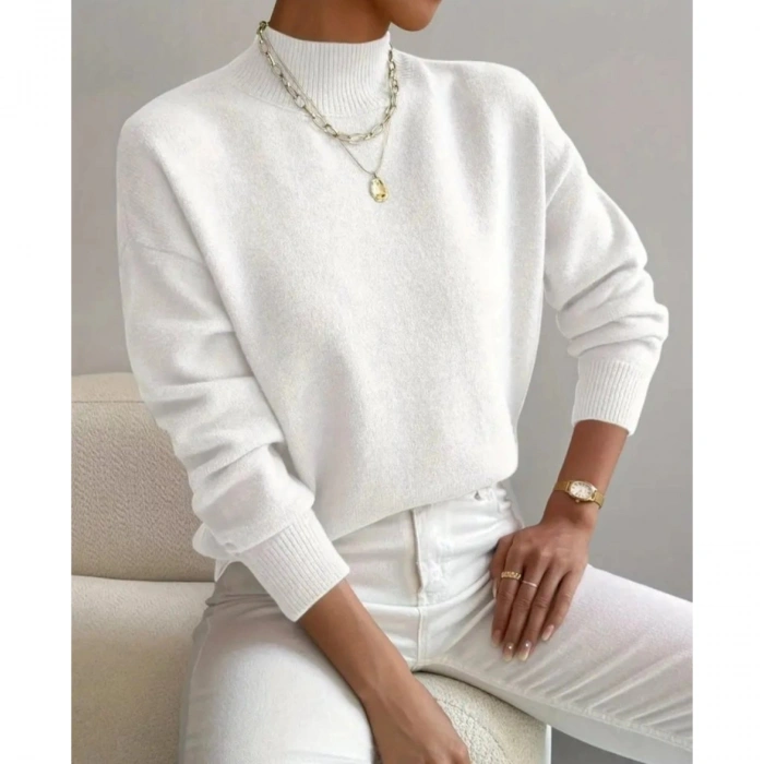 Kadın Uzun Kollu Balıkçı Yaka Triko Bluz