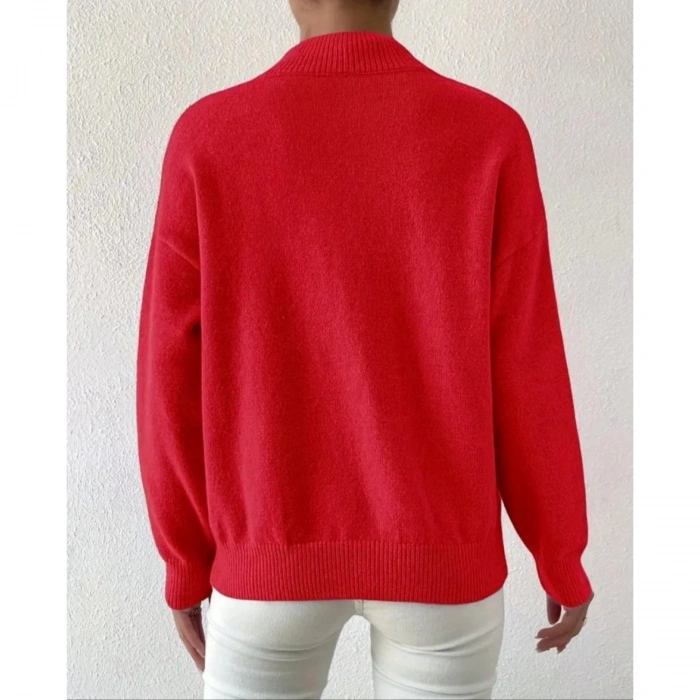 Kadın Uzun Kollu Balıkçı Yaka Triko Bluz