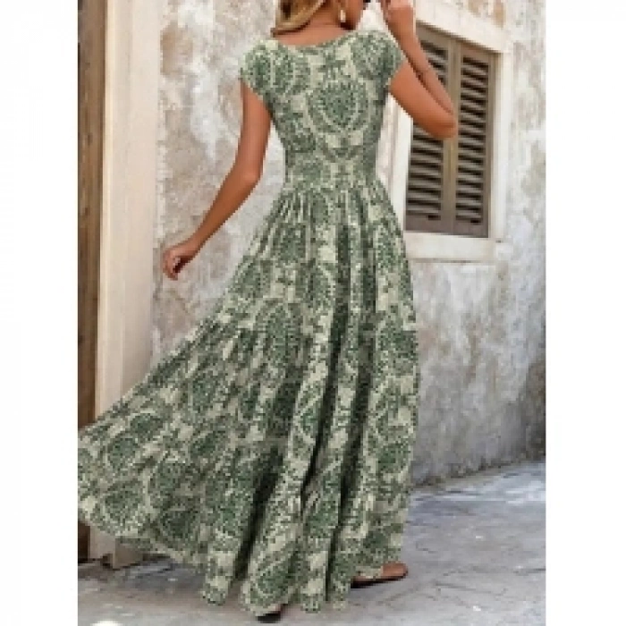 Kadın Kısa Kollu Kruvaze Yaka Beli Lastikli Süprem