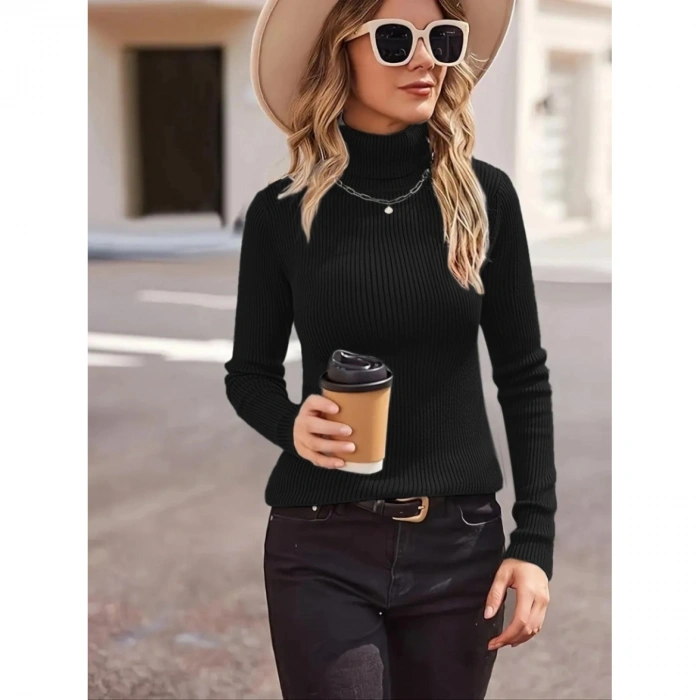 Kadın Uzun Kollu Balıkçı Yaka Kaşkorse Bluz