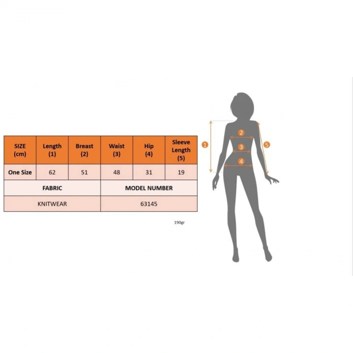 Kadın Kısa Kollu Bisiklet Yaka Desenli Triko Bluz