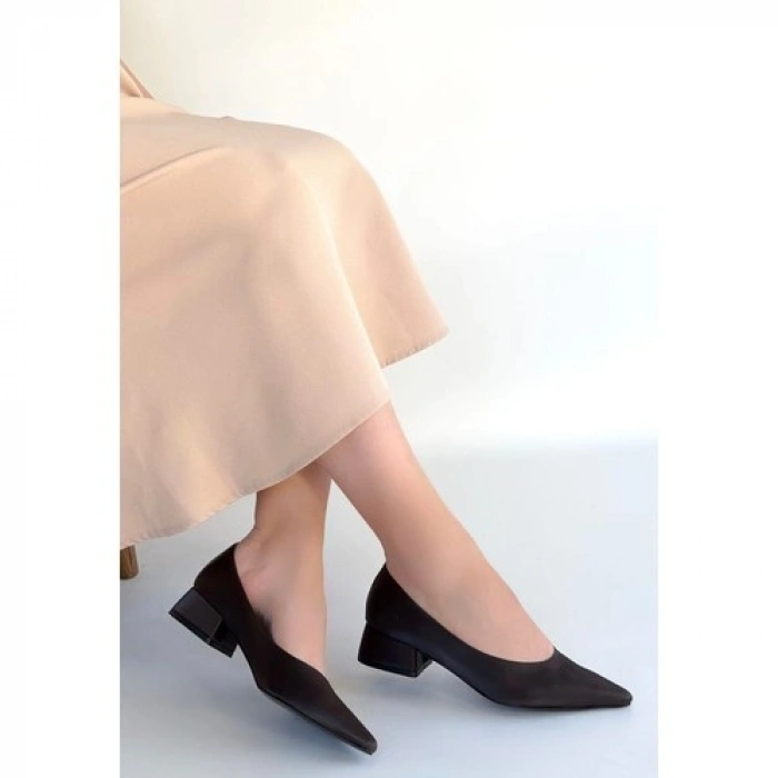 Erbilden Ferla Acı Kahve Cilt Topuklu Ayakkabı