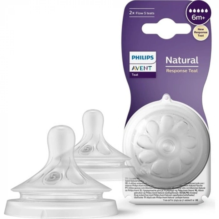 Philips Avent Doğal Tepkili 2li Biberon Emziği, 5 Numara, SCY965/02