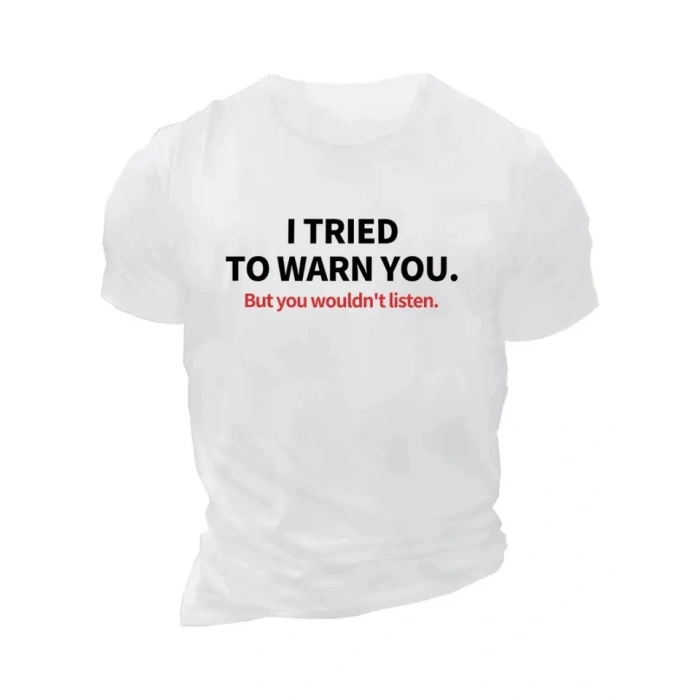 Baskılı Oversize Bisiklet Yaka T-shirt - Beyaz