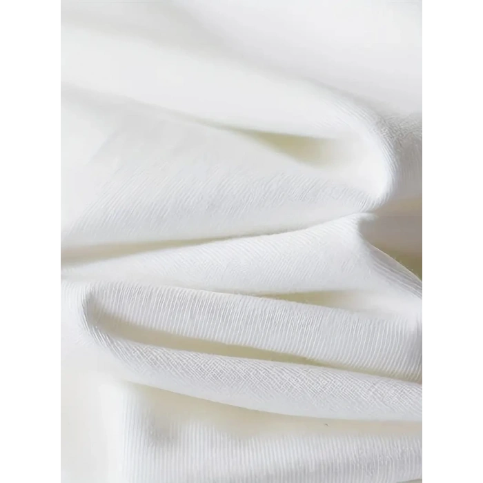 Baskılı Oversize Bisiklet Yaka T-shirt - Beyaz