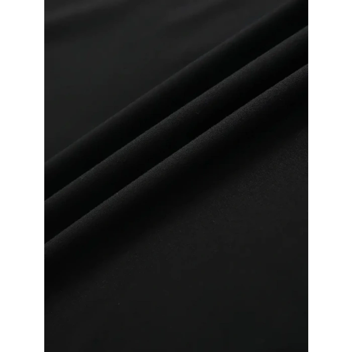 Baskılı Oversize Bisiklet Yaka T-shirt - Siyah