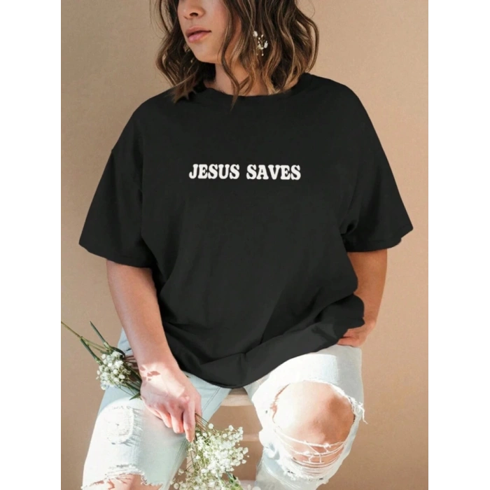 Baskılı T-shirt - Siyah