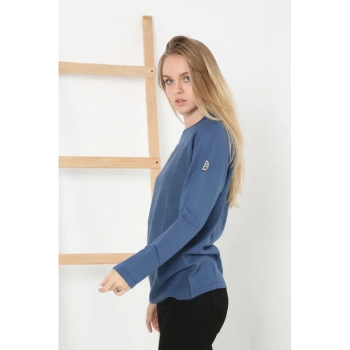 Biskilet Yaka Kolu Armalı - Koyu Mavi