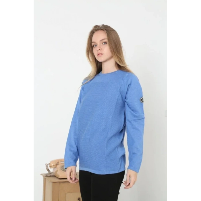 Biskilet Yaka Kolu Armalı - Mavi