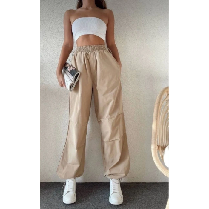 Cepli Paraşut Pantalon - Bej