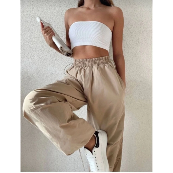 Cepli Paraşut Pantalon - Bej